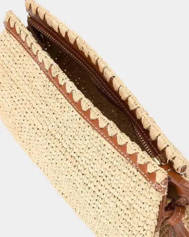 Staud Maude Leather-Trim Raffia Clutch Bag | Thumbnail 3 Staud Maude Leather-Trim Raffia Clutch Bag | Thumbnail 3