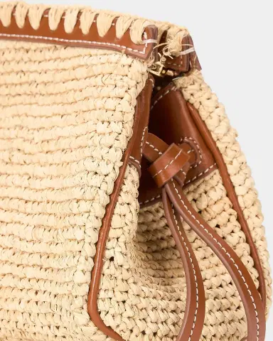 Staud Maude Leather-Trim Raffia Clutch Bag | Thumbnail 4 Staud Maude Leather-Trim Raffia Clutch Bag | Thumbnail 4
