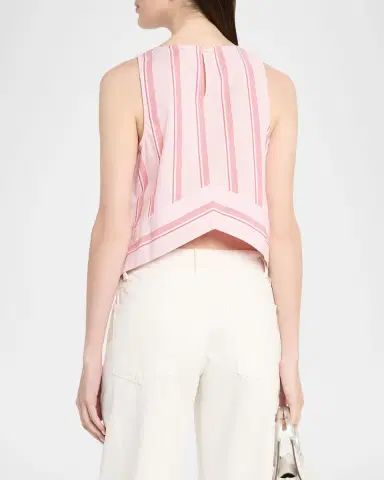 Rosie Assoulin Striped Sleeveless Chevron Top | Thumbnail 3 Rosie Assoulin Striped Sleeveless Chevron Top | Thumbnail 3