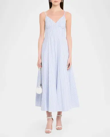 Rosie Assoulin Striped Cotton Poplin Cami Maxi Dress | Thumbnail 2 Rosie Assoulin Striped Cotton Poplin Cami Maxi Dress | Thumbnail 2