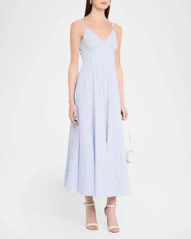 Rosie Assoulin Striped Cotton Poplin Cami Maxi Dress | Thumbnail 4 Rosie Assoulin Striped Cotton Poplin Cami Maxi Dress | Thumbnail 4