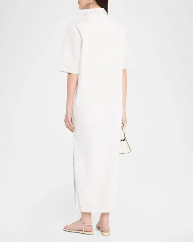 Rosie Assoulin Short-Sleeve Cotton Poplin Maxi Caftan Dress | Thumbnail 3 Rosie Assoulin Short-Sleeve Cotton Poplin Maxi Caftan Dress | Thumbnail 3