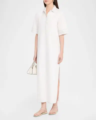 Rosie Assoulin Short-Sleeve Cotton Poplin Maxi Caftan Dress | Thumbnail 4 Rosie Assoulin Short-Sleeve Cotton Poplin Maxi Caftan Dress | Thumbnail 4