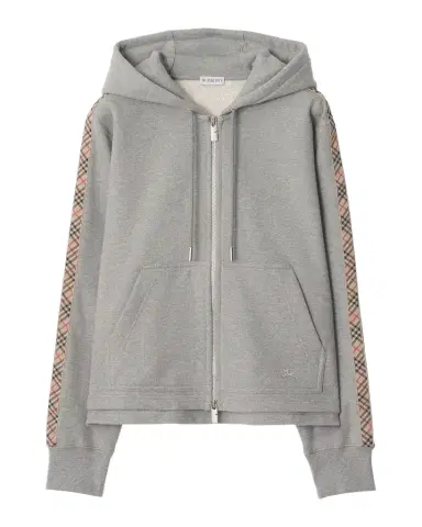 Burberry Harper Check-Trim Zip Hoodie | Thumbnail 1 Burberry Harper Check-Trim Zip Hoodie | Thumbnail 1