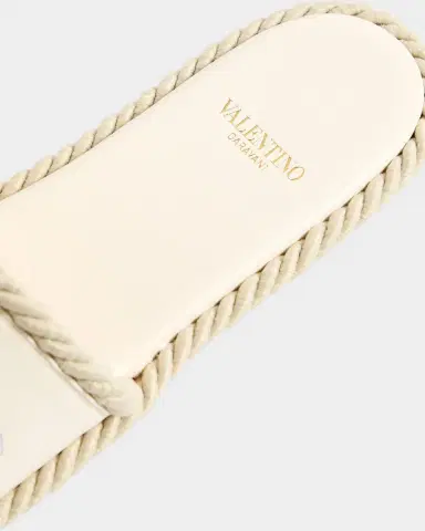 Valentino Garavani 5mm VLogo Leather Flat Slide Sandals | Thumbnail 3 Valentino Garavani 5mm VLogo Leather Flat Slide Sandals | Thumbnail 3
