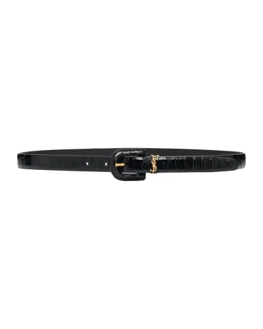 Saint Laurent Cassandre Croco-Embossed Leather Thin Belt | Thumbnail 1 Saint Laurent Cassandre Croco-Embossed Leather Thin Belt | Thumbnail 1
