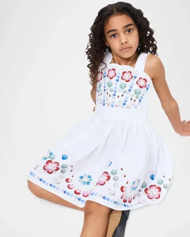 Molo Girl's Chelley Printed Organic Cotton Dress | Thumbnail 5 Molo Girl's Chelley Printed Organic Cotton Dress | Thumbnail 5