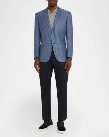 Emporio Armani Men's Micro Check Wool-Blend Sport Coat | Thumbnail 2 Emporio Armani Men's Micro Check Wool-Blend Sport Coat | Thumbnail 2