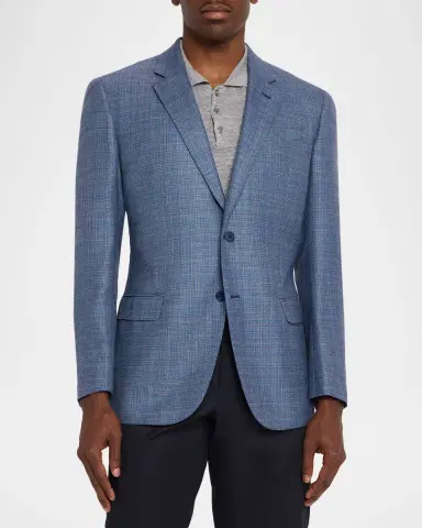 Emporio Armani Men's Micro Check Wool-Blend Sport Coat | Thumbnail 4 Emporio Armani Men's Micro Check Wool-Blend Sport Coat | Thumbnail 4