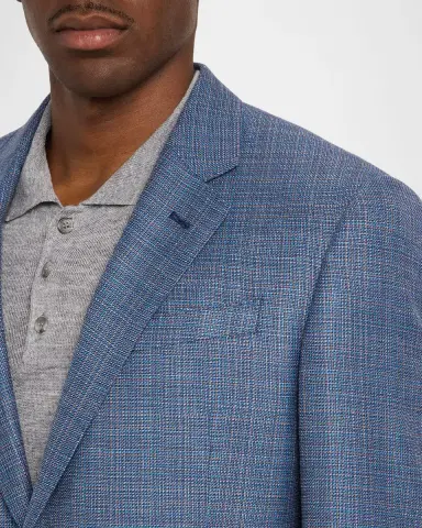 Emporio Armani Men's Micro Check Wool-Blend Sport Coat | Thumbnail 5 Emporio Armani Men's Micro Check Wool-Blend Sport Coat | Thumbnail 5