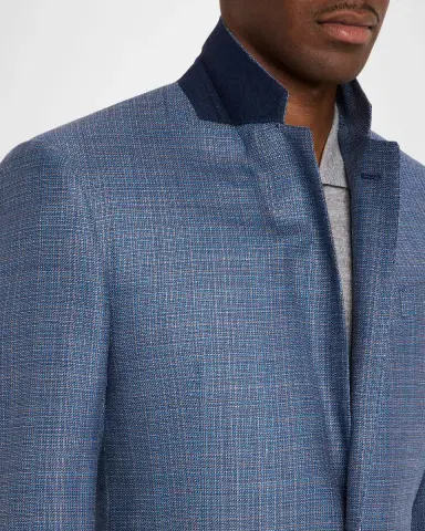 Emporio Armani Men's Micro Check Wool-Blend Sport Coat | Thumbnail 7 Emporio Armani Men's Micro Check Wool-Blend Sport Coat | Thumbnail 7
