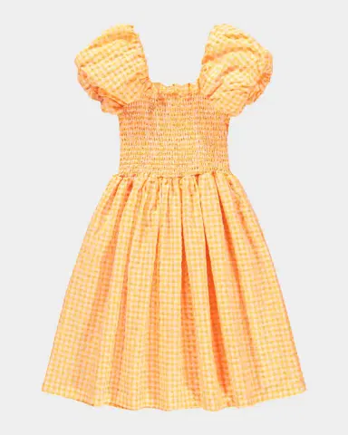 Molo Girl's Cherisla Smocked Check Dress | Thumbnail 2 Molo Girl's Cherisla Smocked Check Dress | Thumbnail 2