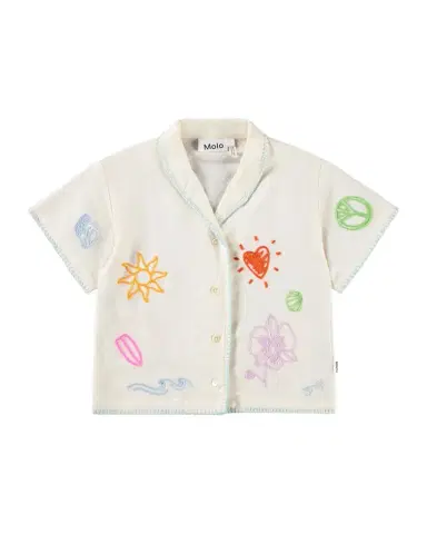 MOLO Girl's Rosalle Embroidered Cotton Short-Sleeve Shirt | Thumbnail 1 MOLO Girl's Rosalle Embroidered Cotton Short-Sleeve Shirt | Thumbnail 1