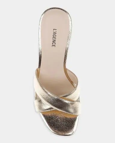 L'Agence Rosaline Crackled Leather Espadrille Wedge Sandals | Thumbnail 3 L'Agence Rosaline Crackled Leather Espadrille Wedge Sandals | Thumbnail 3