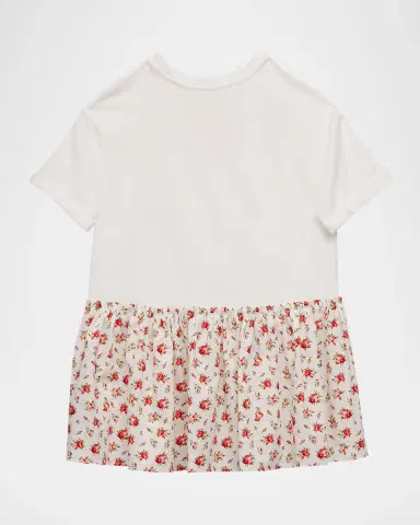 Dolce & Gabbana Girl's DG Logo Rose-Print Combo Dress, Size -14 | Thumbnail 2 Dolce & Gabbana Girl's DG Logo Rose-Print Combo Dress, Size -14 | Thumbnail 2