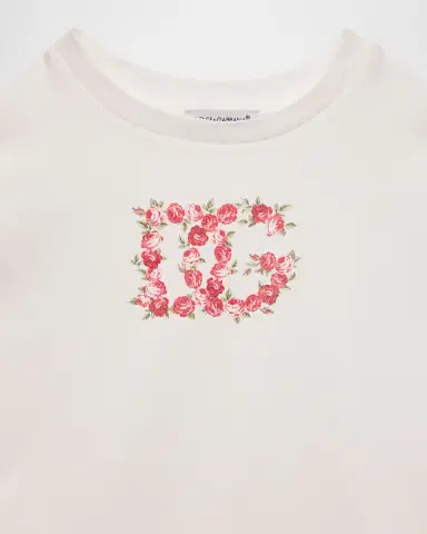 Dolce & Gabbana Girl's DG Logo Rose-Print Combo Dress, Size -14 | Thumbnail 3 Dolce & Gabbana Girl's DG Logo Rose-Print Combo Dress, Size -14 | Thumbnail 3