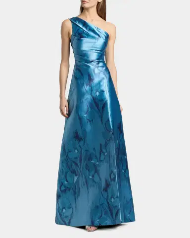 Kay Unger New York Faith Sleeveless One-Shoulder Gown | Thumbnail 2 Kay Unger New York Faith Sleeveless One-Shoulder Gown | Thumbnail 2