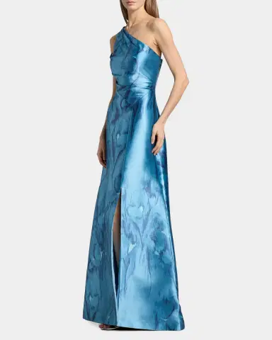 Kay Unger New York Faith Sleeveless One-Shoulder Gown | Thumbnail 4 Kay Unger New York Faith Sleeveless One-Shoulder Gown | Thumbnail 4