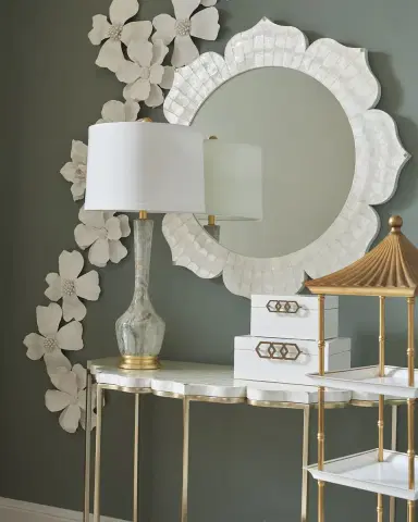 Chelsea House Lotus Flower Capiz Shell Console | Thumbnail 2 Chelsea House Lotus Flower Capiz Shell Console | Thumbnail 2