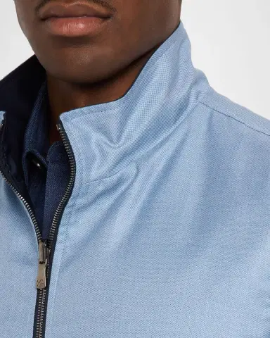 Isaia Men 's Zipped Reversible Vest | Thumbnail 4 Isaia Men 's Zipped Reversible Vest | Thumbnail 4