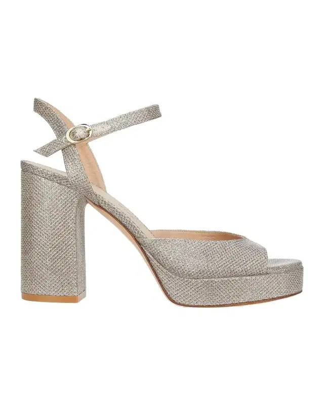 100mm Dayna II Metallic Platform Ankle-Strap Sandals 100mm Dayna II Metallic Platform Ankle-Strap Sandals