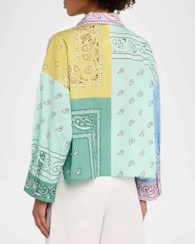 Weekend Max Mara Lampone Patchwork Bandana Cotton Shirt | Thumbnail 3 Weekend Max Mara Lampone Patchwork Bandana Cotton Shirt | Thumbnail 3
