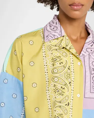 Weekend Max Mara Lampone Patchwork Bandana Cotton Shirt | Thumbnail 5 Weekend Max Mara Lampone Patchwork Bandana Cotton Shirt | Thumbnail 5