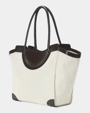 Staud Maude Leather-Trim Canvas Tote Bag | Thumbnail 2 Staud Maude Leather-Trim Canvas Tote Bag | Thumbnail 2