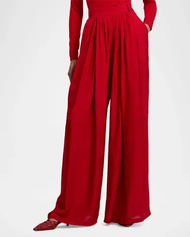 Ralph Lauren Collection Vannesa Satin Wide-Leg Pants | Thumbnail 3 Ralph Lauren Collection Vannesa Satin Wide-Leg Pants | Thumbnail 3