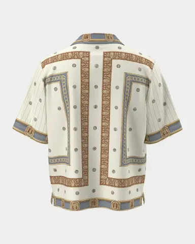 Versace Men's The Ringmaster Silk Twill Short-Sleeve Shirt | Thumbnail 2 Versace Men's The Ringmaster Silk Twill Short-Sleeve Shirt | Thumbnail 2