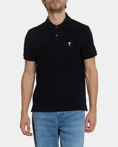Ami Paris Men 's Cotton Pique Ami De Coeur Polo Shirt | Thumbnail 3 Ami Paris Men 's Cotton Pique Ami De Coeur Polo Shirt | Thumbnail 3
