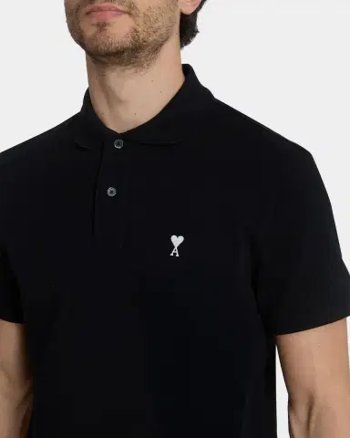Ami Paris Men 's Cotton Pique Ami De Coeur Polo Shirt | Thumbnail 4 Ami Paris Men 's Cotton Pique Ami De Coeur Polo Shirt | Thumbnail 4