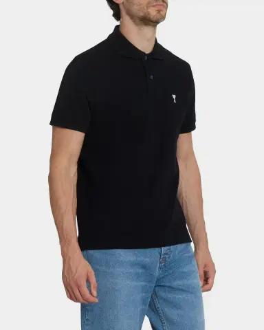 Ami Paris Men 's Cotton Pique Ami De Coeur Polo Shirt | Thumbnail 5 Ami Paris Men 's Cotton Pique Ami De Coeur Polo Shirt | Thumbnail 5