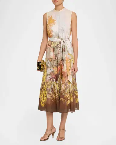 Kobi Halperin Jill Tiered Botanical-Print Midi Dress | Thumbnail 4 Kobi Halperin Jill Tiered Botanical-Print Midi Dress | Thumbnail 4