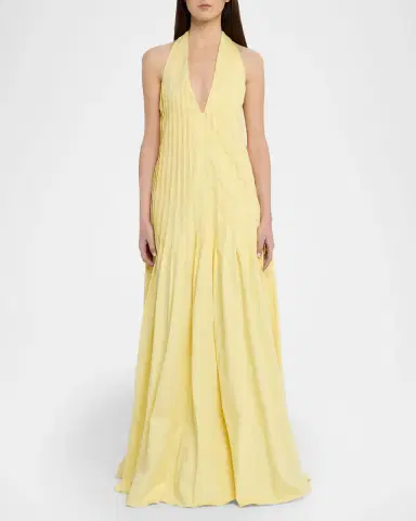 Et Ochs Backless Pleated Cotton Poplin Maxi Dress | Thumbnail 2 Et Ochs Backless Pleated Cotton Poplin Maxi Dress | Thumbnail 2