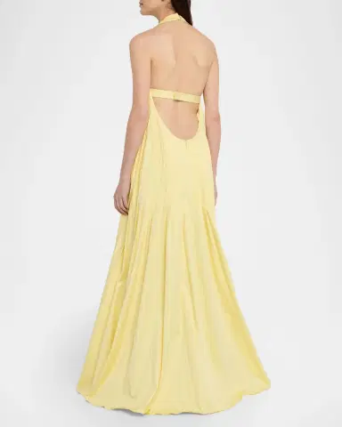 Et Ochs Backless Pleated Cotton Poplin Maxi Dress | Thumbnail 3 Et Ochs Backless Pleated Cotton Poplin Maxi Dress | Thumbnail 3
