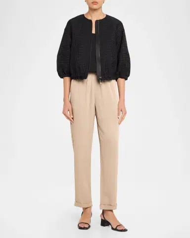 Emporio Armani Cropped Gingham Jacquard Top | Thumbnail 2 Emporio Armani Cropped Gingham Jacquard Top | Thumbnail 2