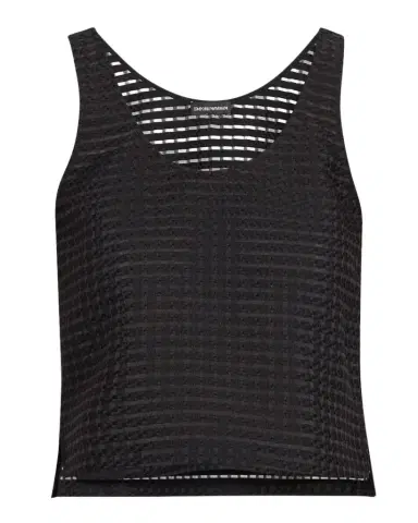 Emporio Armani Cropped Gingham Jacquard Top | Thumbnail 1 Emporio Armani Cropped Gingham Jacquard Top | Thumbnail 1