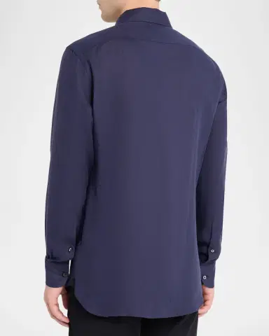Zegna Men's Oasi Lino Linen Button-Down Shirt | Thumbnail 2 Zegna Men's Oasi Lino Linen Button-Down Shirt | Thumbnail 2