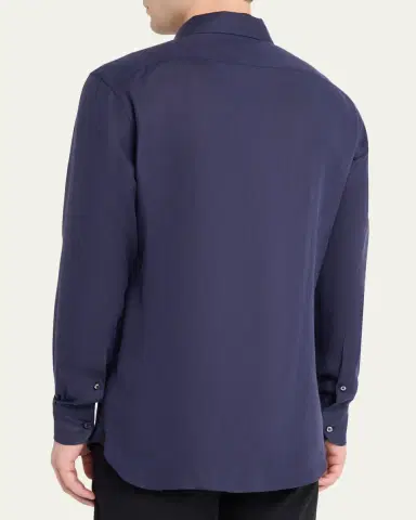 Zegna Men's Oasi Lino Linen Button-Down Shirt | Thumbnail 7 Zegna Men's Oasi Lino Linen Button-Down Shirt | Thumbnail 7
