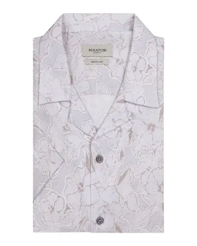 Bugatchi Men 's Jackson Linen Floral Short-Sleeve Camp Shirt | Thumbnail 1 Bugatchi Men 's Jackson Linen Floral Short-Sleeve Camp Shirt | Thumbnail 1