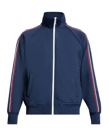 Saint Laurent Men's Piped Raglan-Sleeve Track Jacket | Thumbnail 1 Saint Laurent Men's Piped Raglan-Sleeve Track Jacket | Thumbnail 1