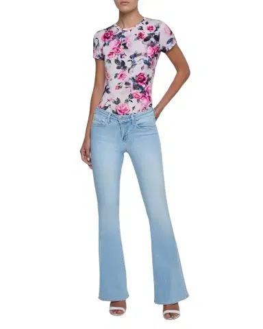 L'Agence Taney Low-Rise Sneaker Flare Jeans | Thumbnail 1 L'Agence Taney Low-Rise Sneaker Flare Jeans | Thumbnail 1