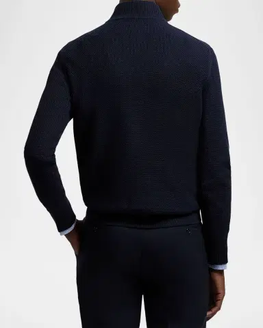 Ralph Lauren Purple Label Textured Silk-Cotton Quarter-Zip Sweater | Thumbnail 3 Ralph Lauren Purple Label Textured Silk-Cotton Quarter-Zip Sweater | Thumbnail 3