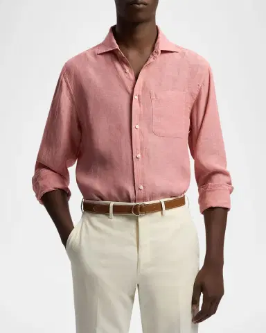 Ralph Lauren Purple Label Linen Chambray Shirt | Thumbnail 4 Ralph Lauren Purple Label Linen Chambray Shirt | Thumbnail 4