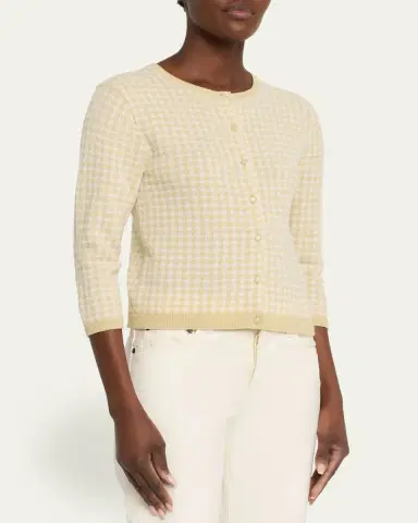 Vince Gingham Knit Cardigan | Thumbnail 4 Vince Gingham Knit Cardigan | Thumbnail 4