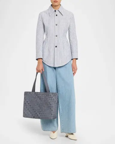 Bottega Veneta Men's Intrecciato Suede Tote Bag | Thumbnail 5 Bottega Veneta Men's Intrecciato Suede Tote Bag | Thumbnail 5
