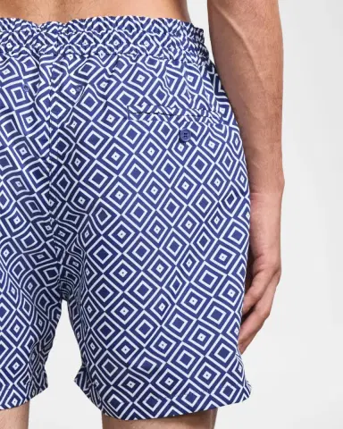 Frescobol Carioca Men's Angra Nylon Geometric Tile-Print Sport Swim Shorts | Thumbnail 4 Frescobol Carioca Men's Angra Nylon Geometric Tile-Print Sport Swim Shorts | Thumbnail 4