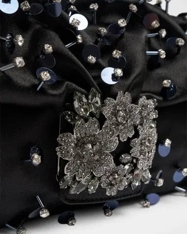 Roger Vivier Efflorescence Embellished Satin Clutch Bag | Thumbnail 4 Roger Vivier Efflorescence Embellished Satin Clutch Bag | Thumbnail 4