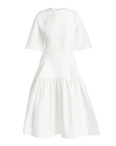 Bottega Veneta Cotton Voile Drop-Waist Midi Dress | Thumbnail 1 Bottega Veneta Cotton Voile Drop-Waist Midi Dress | Thumbnail 1